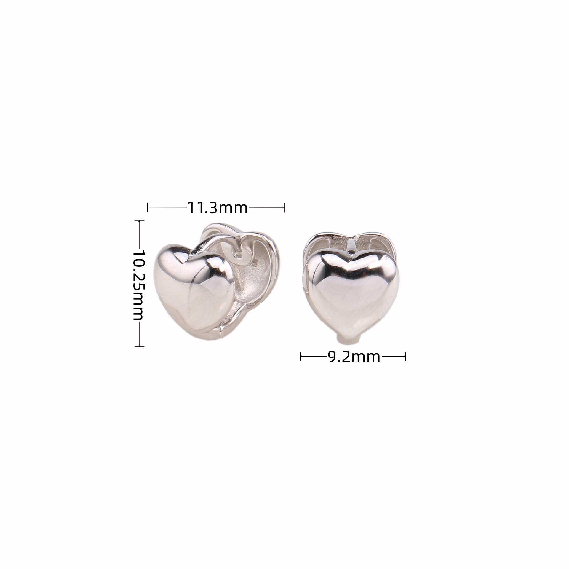 1 Pair Ins Style Modern Style Heart Shape Sterling Silver Plating Ear Studs display picture 1