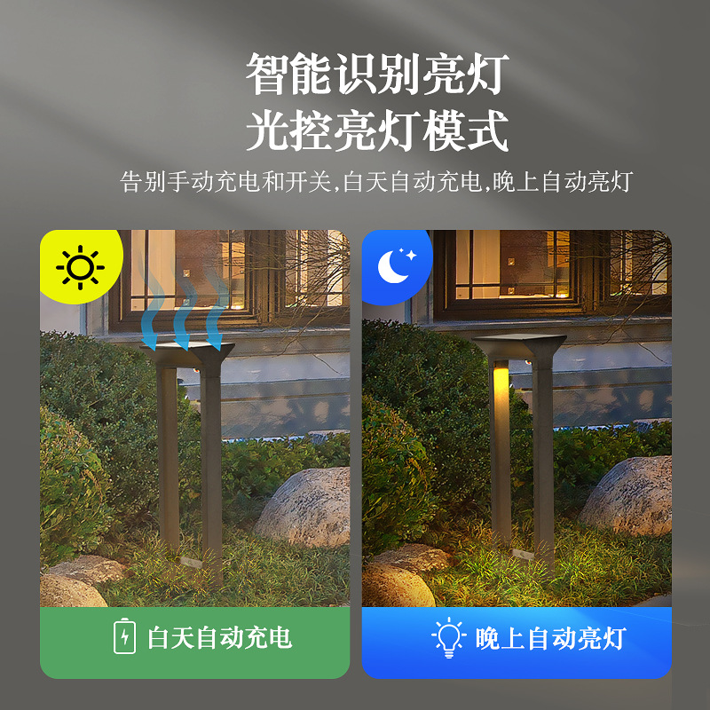 Luz solar al aire libre iluminación de patio ambiente de jardín doméstico diseño paisajístico impermeable decoración de la villa lámpara de césped