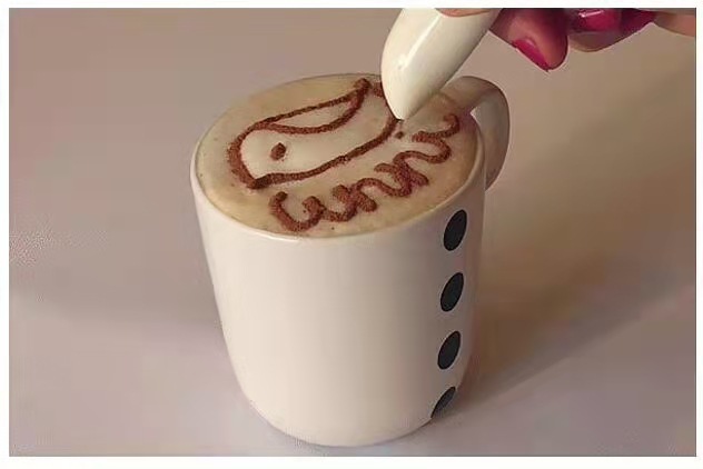 Set eléctrico de herramientas para repostería — pluma de arte latte con diseño de pájaro, caja de regalo colorida al por mayor