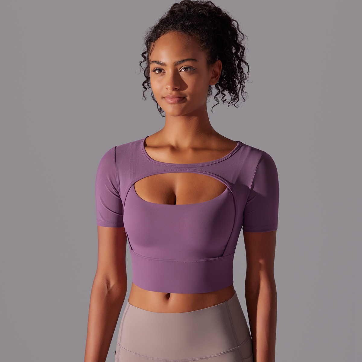 182g Weight Short Sleeve Sleeve Length Pullovers Placket Type Nylon, Spandex Fabric Type Short Top Length T-shirt Tops Type Yoga, Sports Occasion Round Neck Neckline Solid Color Pattern Women Gender Hollow Out Craft Fitness Sport Style Solid Color Nylon Spandex Round Neck Hollow Out Active Tops T-shirt 40