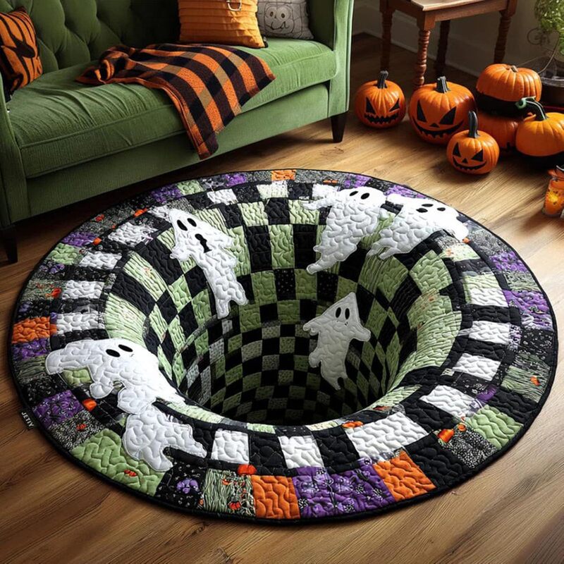 Halloween Stereoscopic Vision Floor Mat Ghost Hanging Basket Blanket Sofa Coffee Table Blanket Bedroom Bedside Blanket Holiday Decoration Carpet