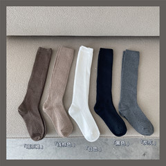 IOULOR Thick Needle Calf Socks Women's Ins Trendy Knee Socks Solid Color Socks Cotton Autumn Versatile Stockings Wholesale