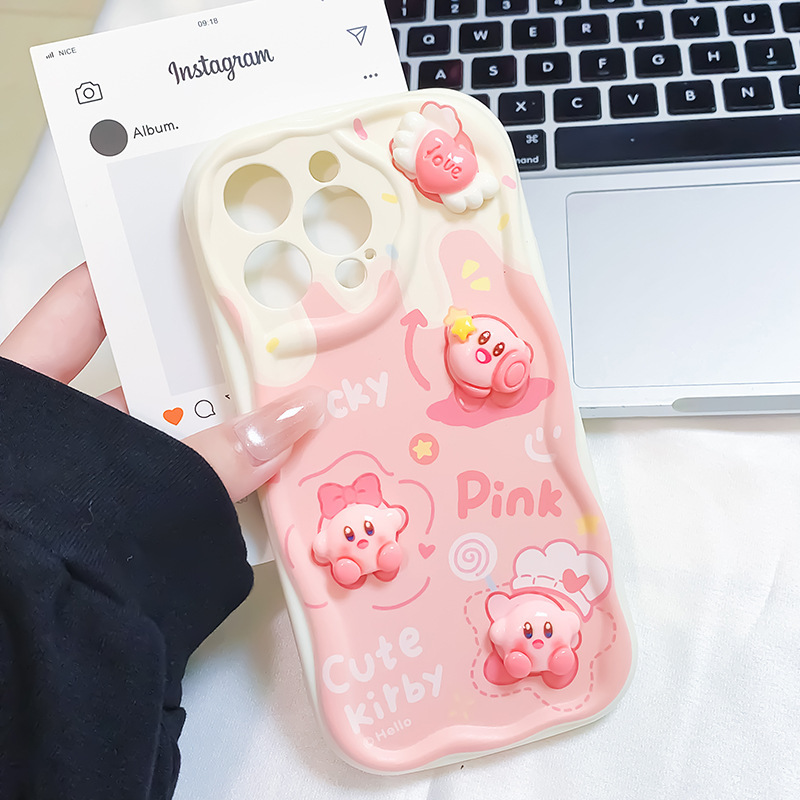 Suitable for Samsung S26Ultra Pink Kirby A04 Girls F12 Cute and Good-Looking A50 Mobile Phone Case A13 Suitable for Samsung S26Ultra Pink Kirby A04 Girls F12 Cute and Good-Looking A50 Mobile Phone Case A13