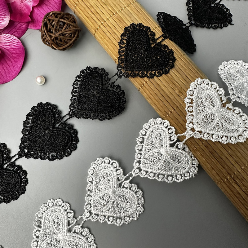 Popular Heart Polyester Silk Water-soluble Lace Cut Out Sexy Heart-shaped Lace Handmade Wedding Dress Kidsren's Clothing Curtain Accessories