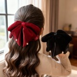 Демисезонный хвостик с бантиком, изысканная заколка-крабик, заколка для волос, аксессуар для волос, изысканный стиль