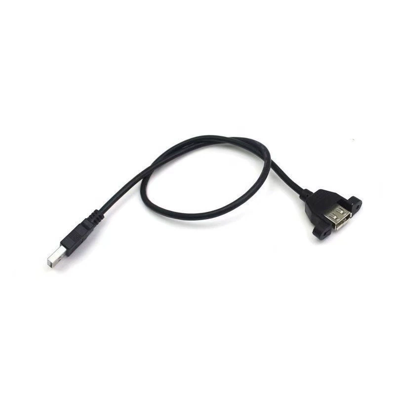 USB male to female adapter cable with ears and screw fixing seat industrial control chassis USB extension cable can be selected