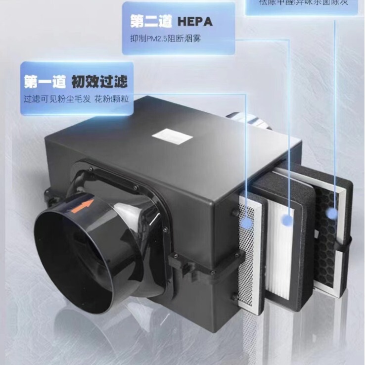 Fresh air filter pipe air filter PM2.5 pre-filter box purifier filter element dust removal insect-proof net Fresh air filter pipe air filter PM2.5 pre-filter box purifier filter element dust removal insect-proof net