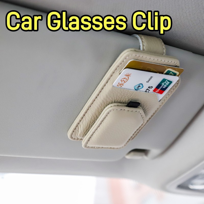Cross-Border Car-Mounted Magnetic Glasses Holder, Genuine Leather, Non-Slip, One-Handed Removal and Placement, Multifunctional Bracket