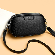 女包2025秋季新款斜挎软皮PU包跨境风潮休闲女士包双拉链单肩小包