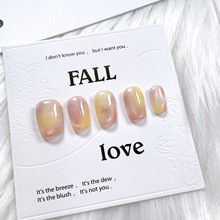 水果糖多巴胺渐变短款纯手工穿戴甲高级精致显白百搭气质美甲批发