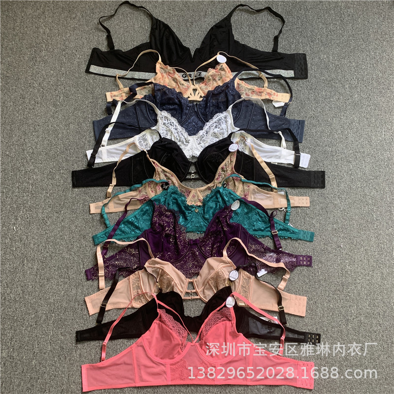 European and American Style French Sexy Various Bras with Underwire Lace Splicing Semi-Transparent Ultra-Thin Underwear Push-Up India