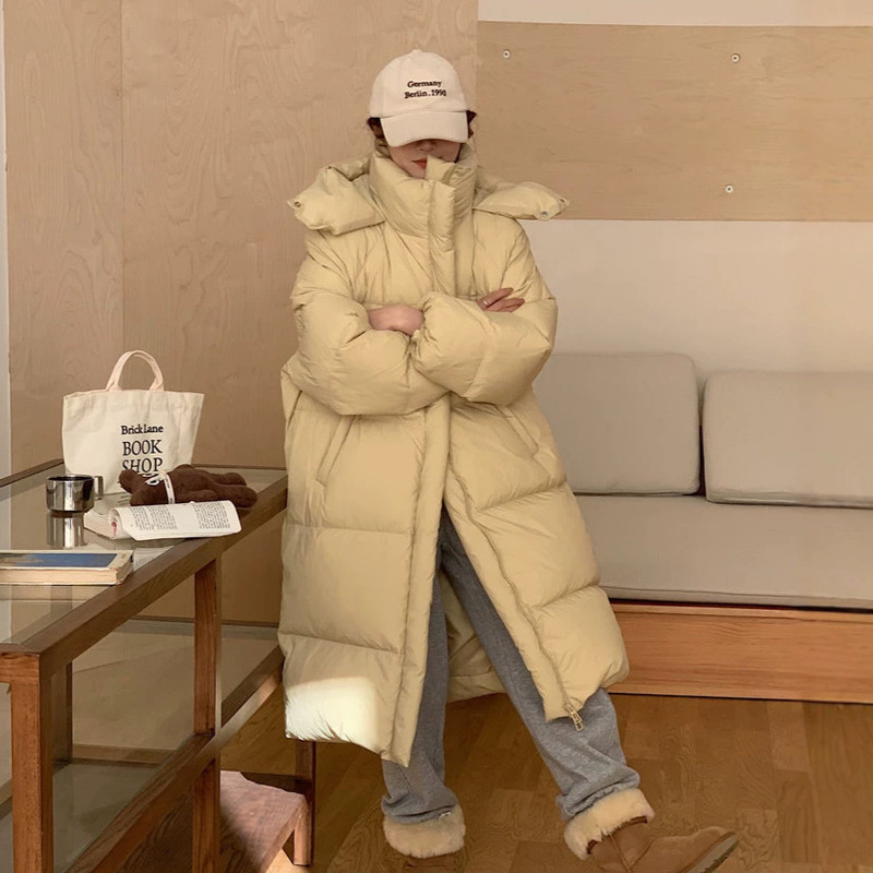Long down Coat for Women, Over-The-Knee, Thickened, 2025 Winter New Style, Hooded, Loose-Fitting, Korean Fashion, Large Quilted Jacket Long down Coat for Women, Over-The-Knee, Thickened, 2025 Winter New Style, Hooded, Loose-Fitting, Korean Fashion, Large Quilted Jacket