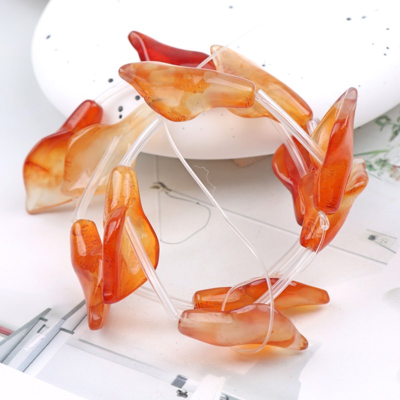 新型天然緑東陵虎石ラッパ花朝顔のイヤリングネックレスペンダントアクセサリー|undefined