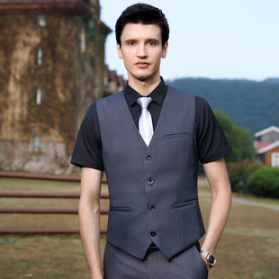 European-Style Light Luxury Men's Vest 81-881, Available in Dark Gray, Navy Blue, Royal Blue, and Black; Production Based on Provided Images and Samples