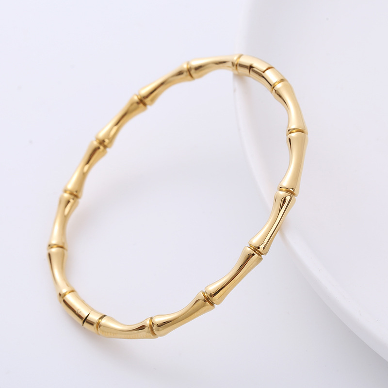 Fashion Solid Color Stainless Steel Plating Bangle 1 Piece