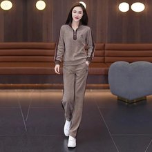 轻奢精品套装2024秋季款时尚通勤百搭拼接拉链立领卫衣两件套女装