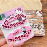 正版授权豹纹kitty发夹发卡云朵百搭高级感边夹刘海夹萌趣碎发夹