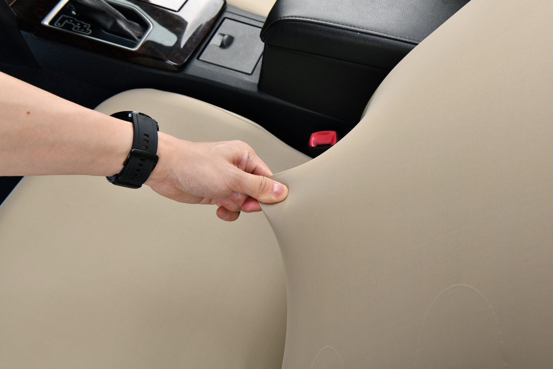 Ice Silk Elastic Non-Slip Car Seat Cover, Cooling B-Style Front Seat Single Universal Type Dustproof Car Seat Cover