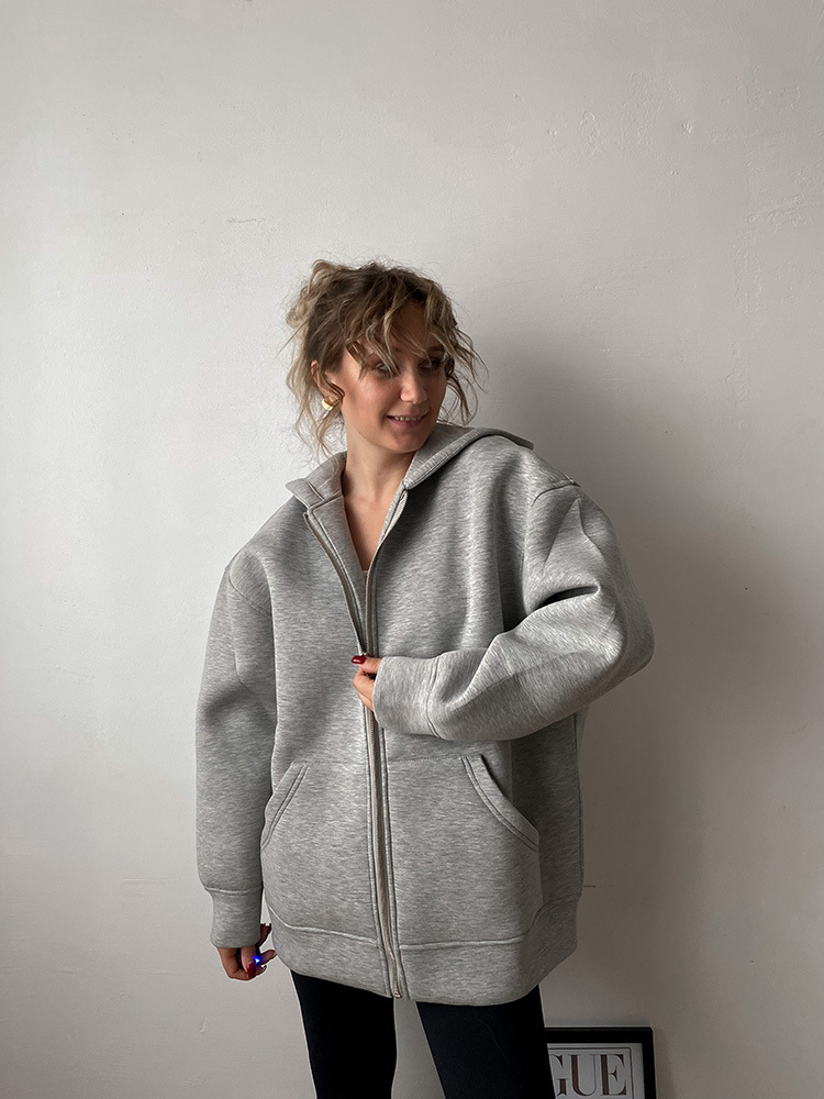 Women's Clothing autumn and winter hooded long sleeved jacket zipper basic jacket new women's casual sweatshirt_voghion.com