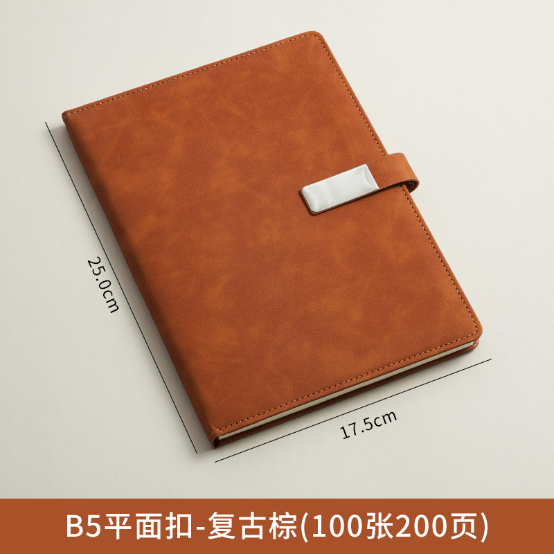 A5 cuaderno de notas logotipo de oficina de negocios regalos de cuero suave grueso de alto valor de la cara hebilla cuaderno de notas caja de regalo