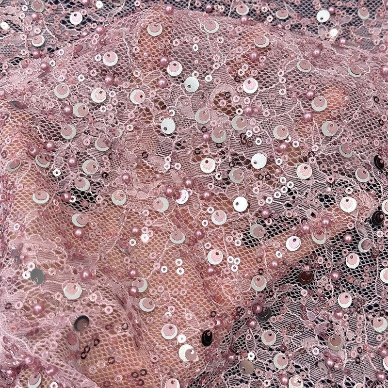 Gaoding industria pesada de encaje sequin bordado tela de malla vestido de boda vestido de gala tela de cena