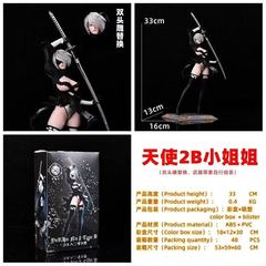 新しいハンターメカニカルエイジゲーム女神双頭彫刻天使ニールモデル装飾品フィギュア箱入り卸売