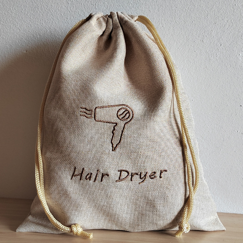 Bolsa de terciopelo bolsa de secador de pelo de hotel bolsa de terciopelo en stock bolsa de cordón bolsa de joyería bolsa de secador de pelo bolsa de almacenamiento bolsa de lino