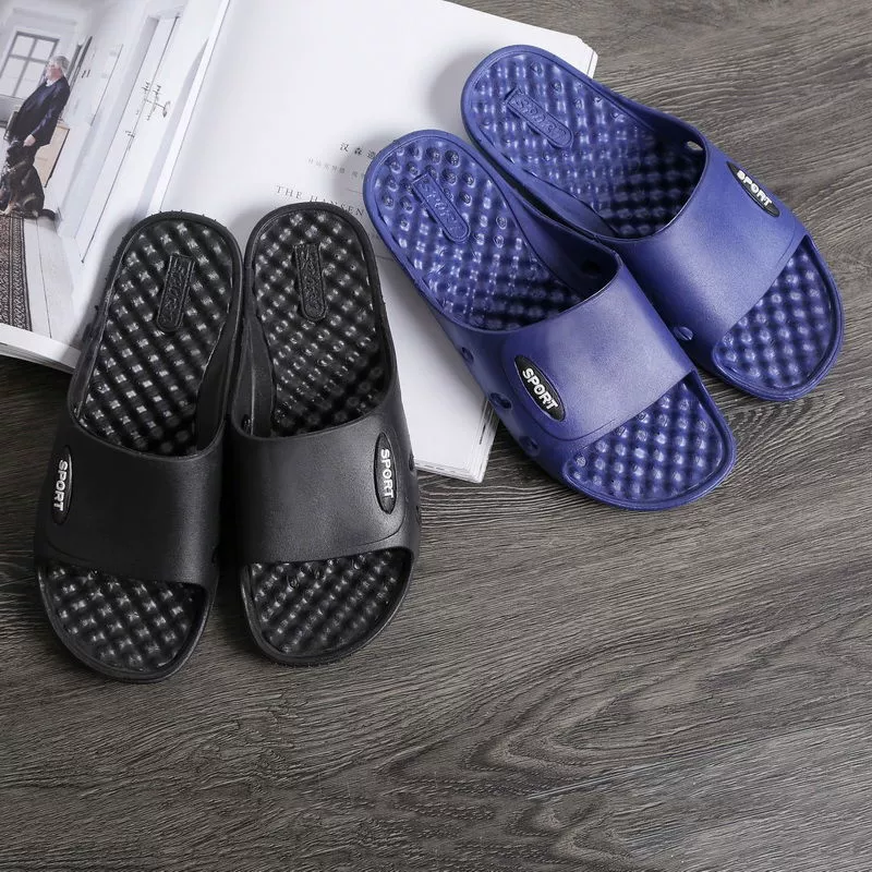 Тапочки Wuchuan Мужская Массажная прочная обувь Рабочая обувь Бытовая домашняя ванная комната Нескользящие Тапочки для ванной оптовая продажа с фабрики