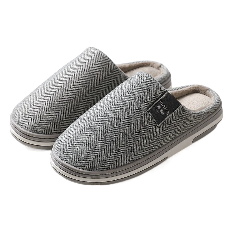 Лидани домашние хлопчатобумажные тапочки мужские домашние осенние и зимние противоскользящие 2023 новый комнатная теплая шерсть