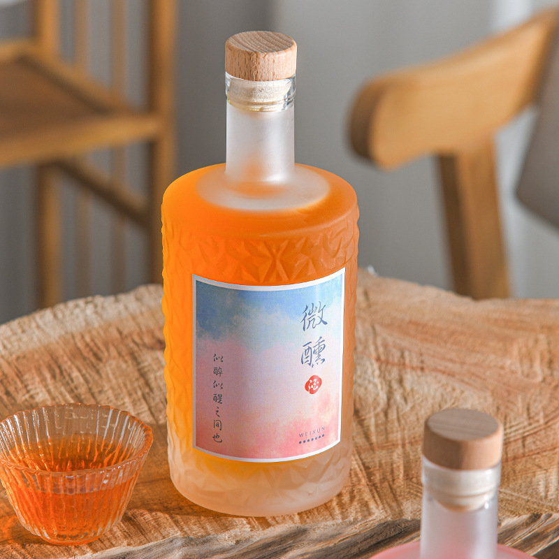 500ml玻璃白酒瓶一斤果酒瓶空瓶全套包裝DIY梅酒空酒瓶子廠家批發