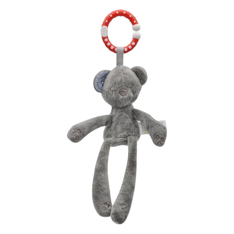 Juguete de peluche relajante para bebé, muñeco colgante de conejo y oso, campana de viento para bebé, juguete de peluche colgante para cochecito y cuna.