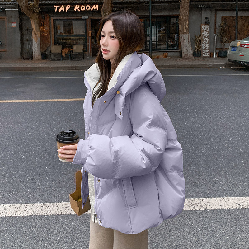 羽绒棉服女冬季2025年新款小个子短款加厚爆款连帽棉衣外套|undefined