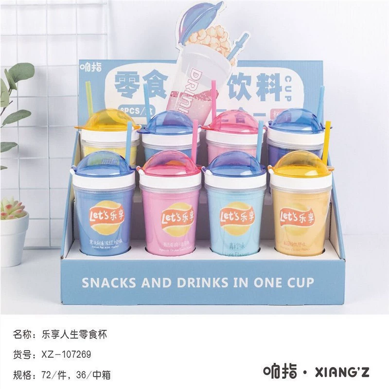 Youth Creative PS Plastic Water Cup Snacks and Drinks Creative One Cup with DIY Plastic Cup