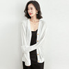 Loose thin ice silk women’s T-shirt Korean fashion long sleeve sweater coat