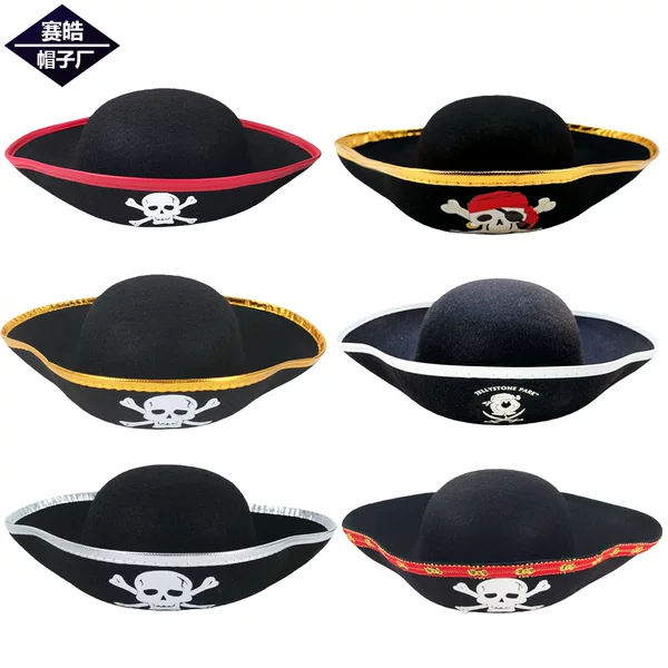 Halloween Pirate Captain Costume Pirate Hat Accessories Pirate Game Performance Hat Caribbean Pirate Captain Hat