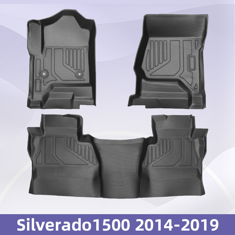 Aplicable a Silverado1500 2014 - 2019 TPE Foot Pad 3D para todo el clima Foot Pad