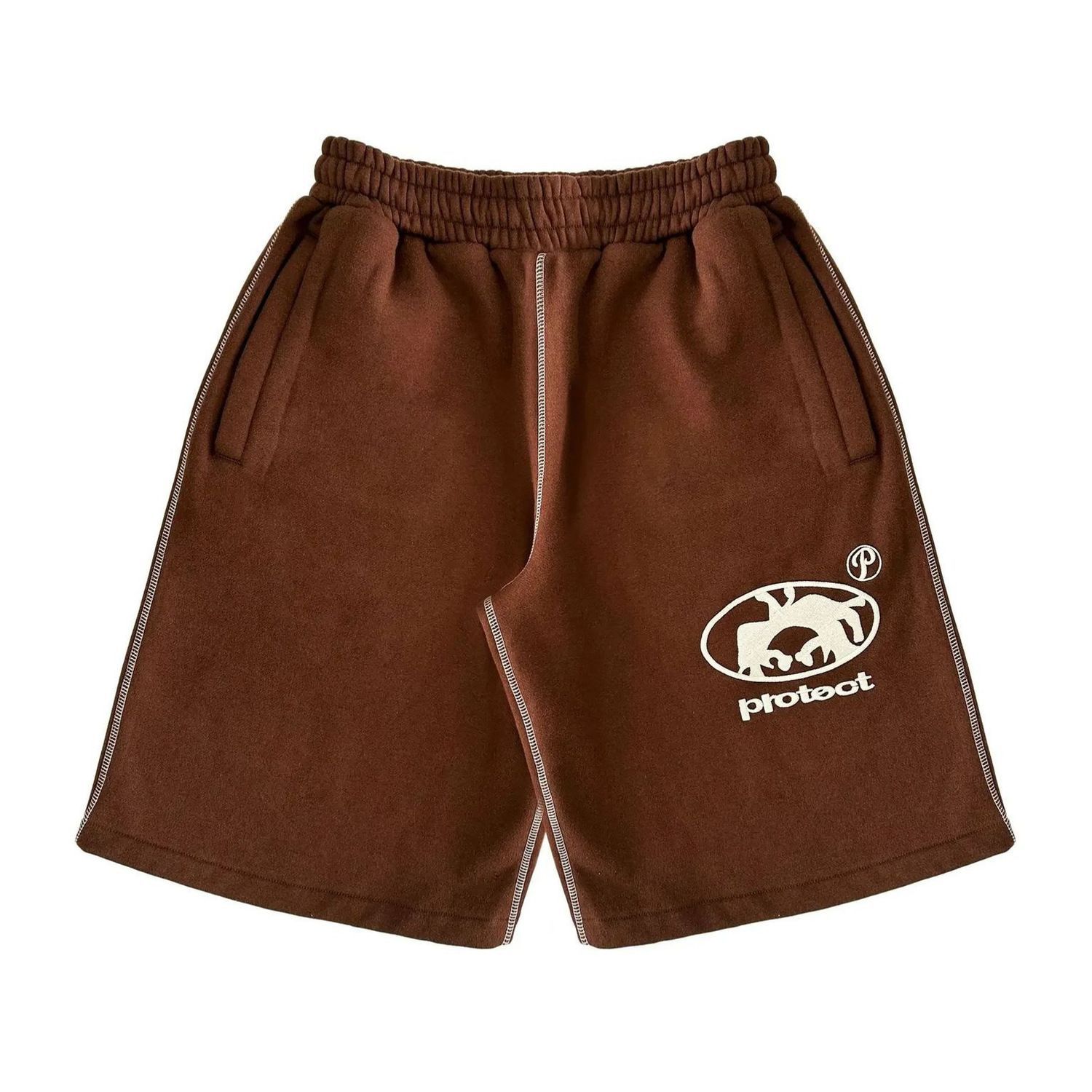 Other Brand Sweat Shorts Loose Graphic Brown