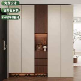 中古风ENF级实木鞋柜家用门口入户玄关一体到顶靠墙外楼道 收纳柜