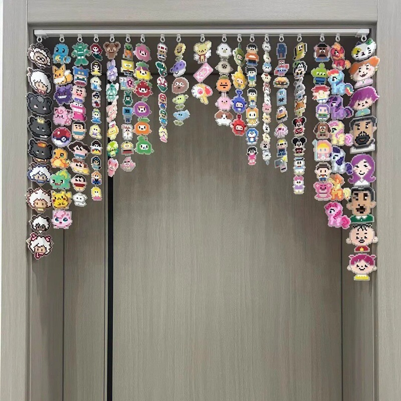 Mini Finished Bead Door Curtain with Self-Adhesive Track, Curtain String, Cabinet Curtain, No-Drill Beaded Slide Rail Mini Finished Bead Door Curtain with Self-Adhesive Track, Curtain String, Cabinet Curtain, No-Drill Beaded Slide Rail