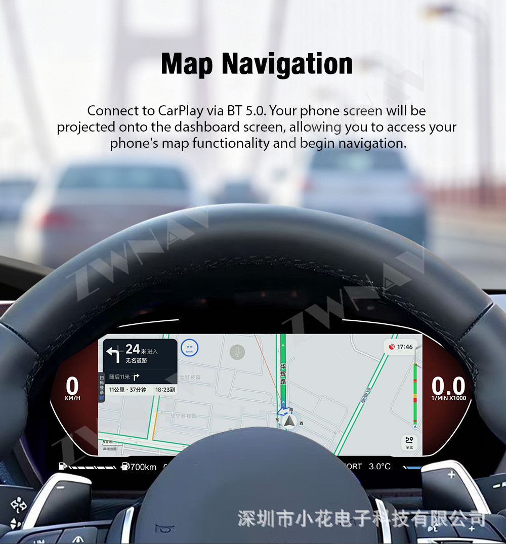 Suitable for 2013-2020 BMW 3 Series upgraded full LCD instrument cluster, car odometer, multi-function instrument