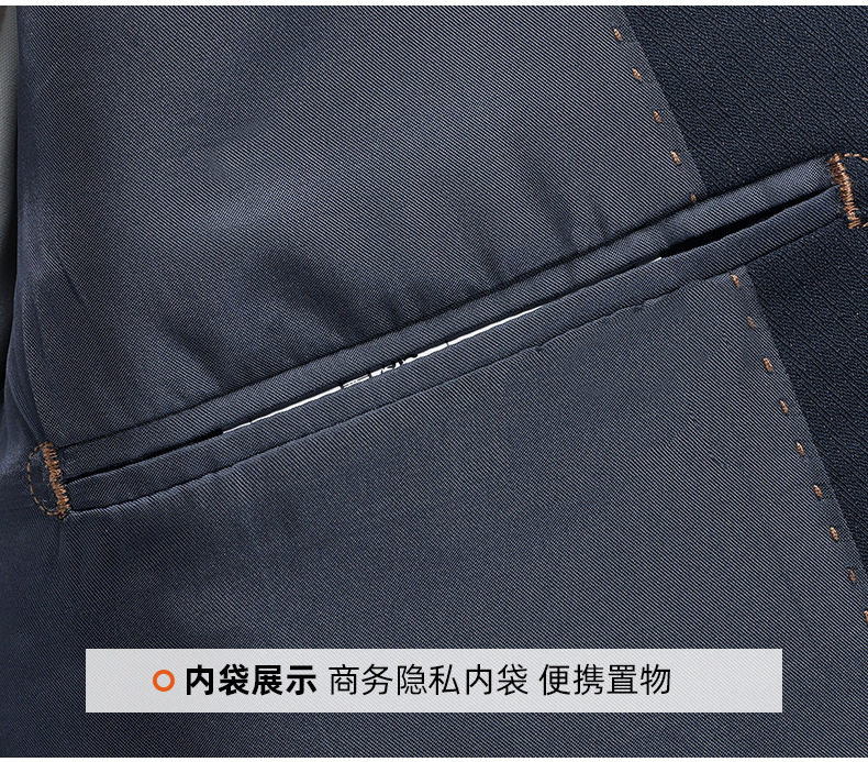 Vest nam công sở cao cấp dáng ôm, cổ ve nhọn hai hàng khuy, phong cách Hàn Quốc, phù hợp dự tiệc cưới — Sọc xanh (áo + quần) chi tiết 22