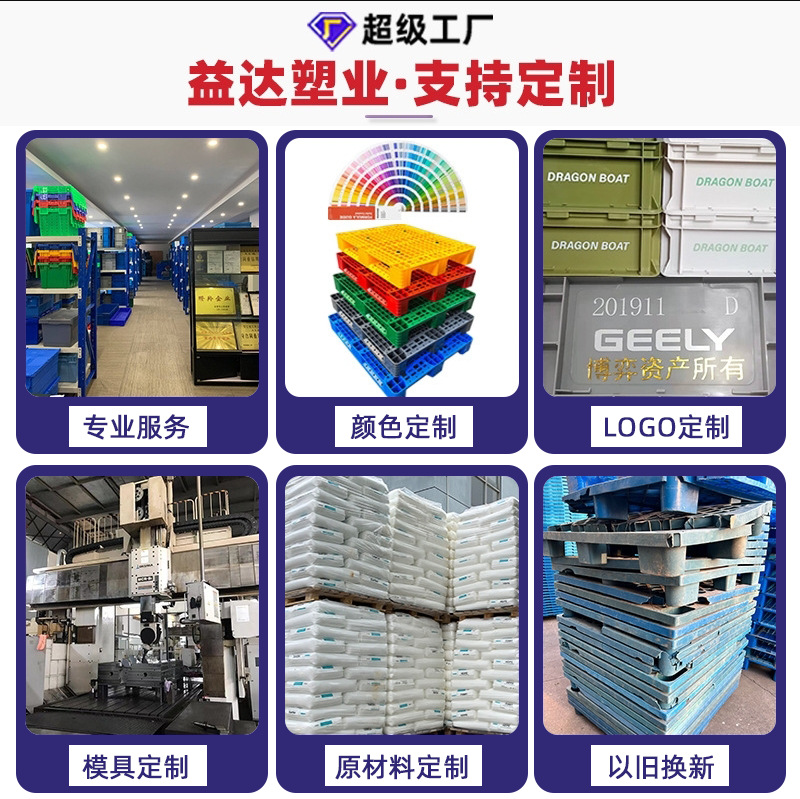 Cestas plegables personalizadas, envío gratuito, marco de verduras de plástico grande, logística industrial, rectangular engrosado, rodillo rotatorio