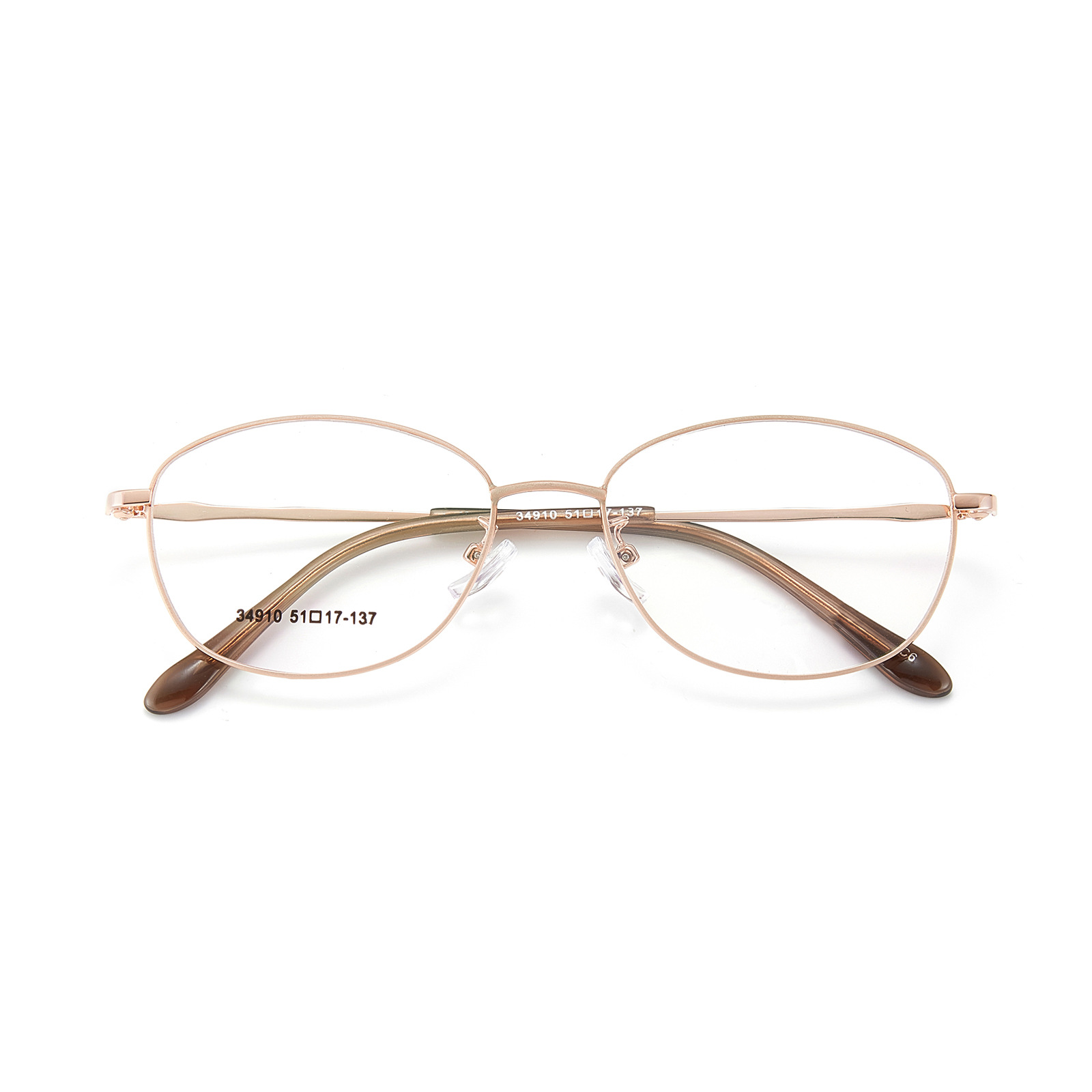 Elegante mujer elíptica de calidad de aleación de gafas de marcos de gafas de gafas de acoplamiento antideslizante, número de gafas Danyang al por mayor