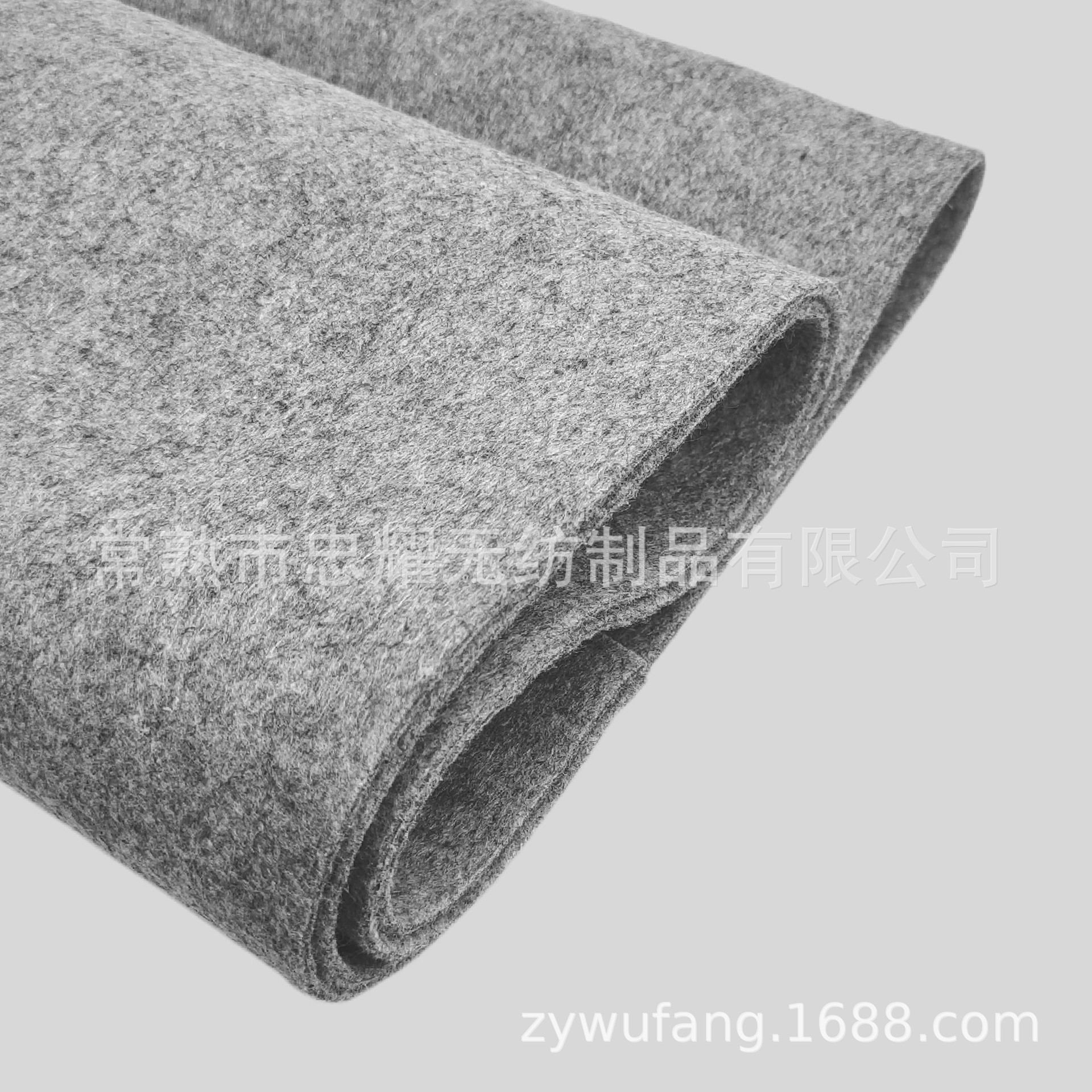 厂家灰色针刺无纺布烟灰色厚防滑垫涤纶收纳箱盒书画毛毡布包装布