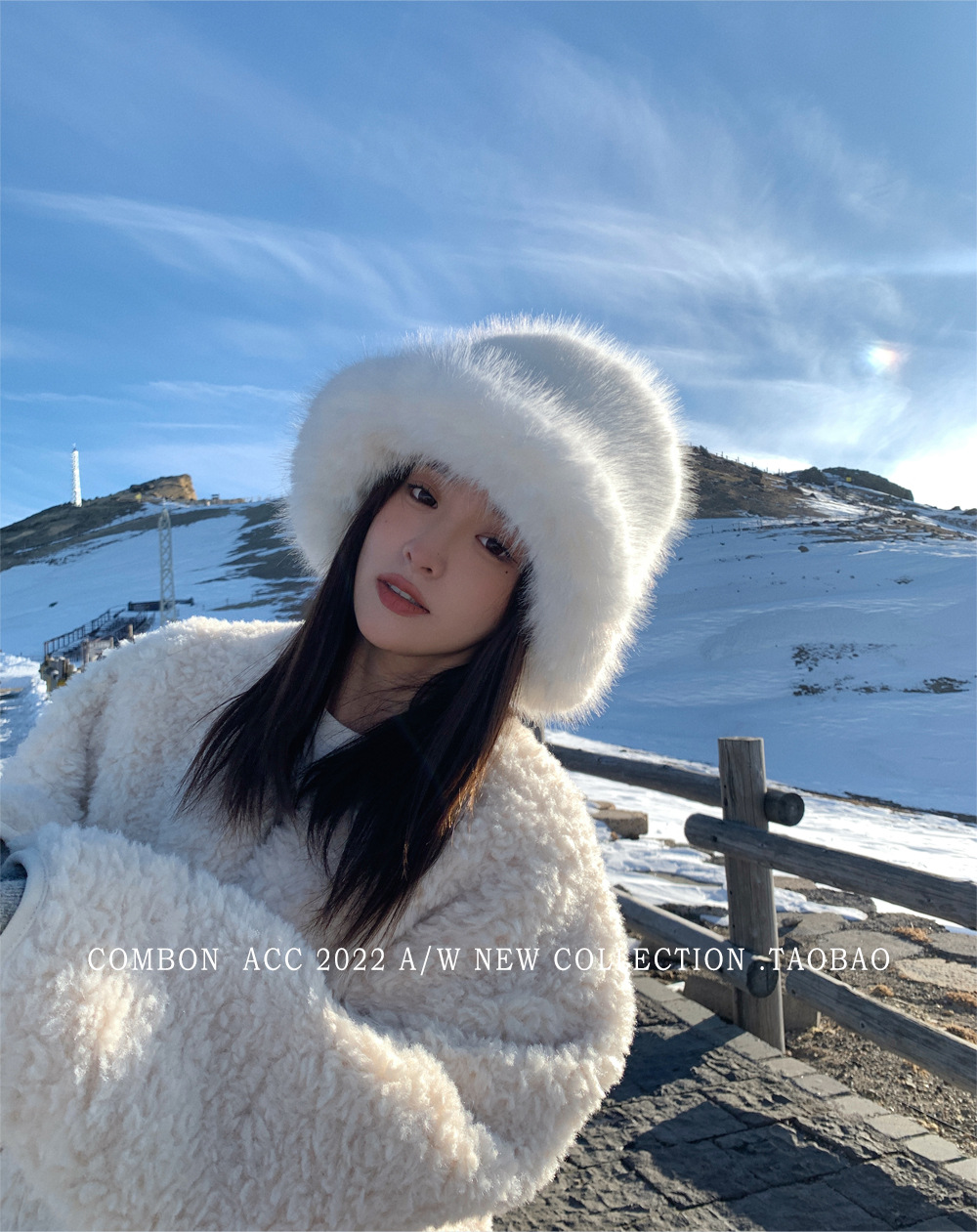 Nachahmung Fuchspelz Gras Kinder Herbst und Winter Plüsch Fischerhut Weiß Advanced Face Show Kleines warmes Ohr_voghion.com