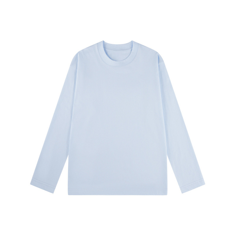230グラム秋新疆精櫛棉重ポンド丸首純色長袖男tシャツゆるいシャツ代発|undefined