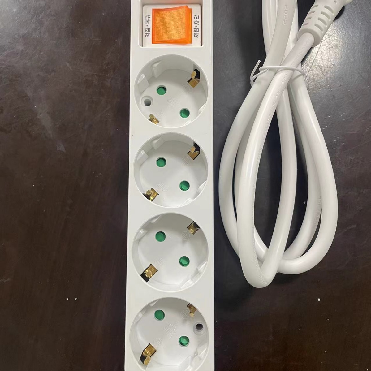 韩国KC拖线板插排欧式欧标插座接线板转换器独立开关4位2049NTT