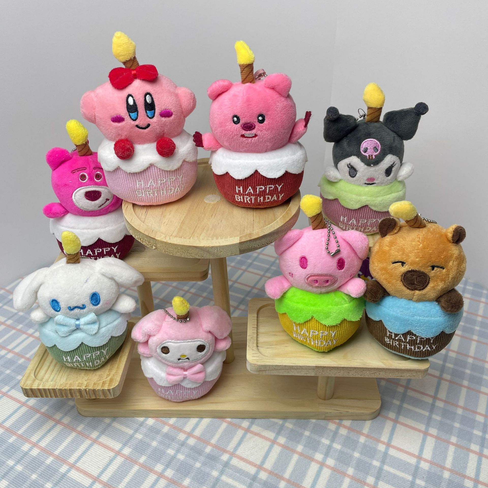 Cake Candle Kuromi Plush Toy Doll Pendant Bag Charm Toy Doll Machine Gift Mini Cute