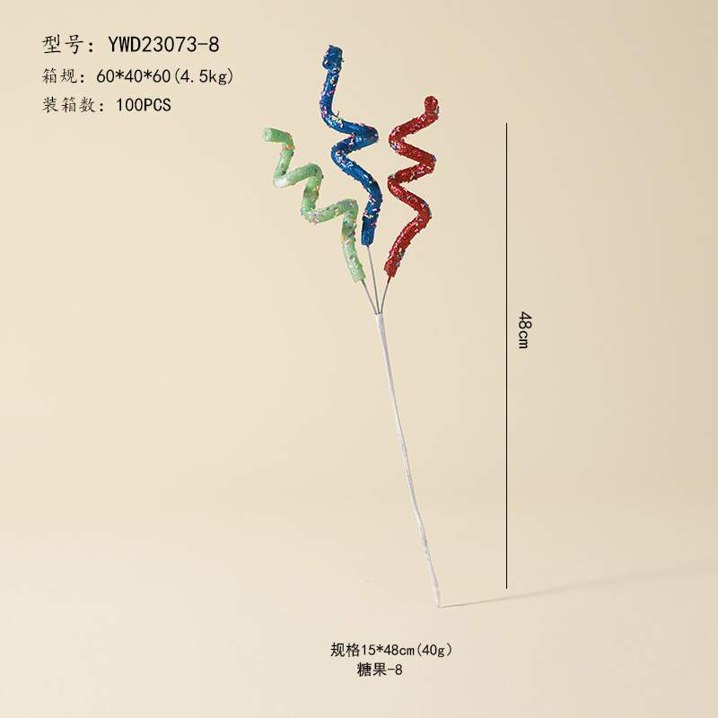 Ventas transfronterizas de muletas coloridas decoraciones de Navidad dulces adornos de árbol de Navidad colgante dopamina props de disparo