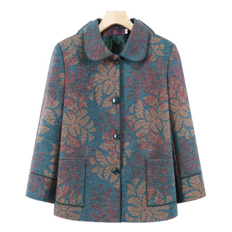 Зимние пальто для женщин среднего и старшего возраста, утепленная флисом верхняя одежда для бабушек, осенне-зимние топы для мам, одежда для пожилых женщин.